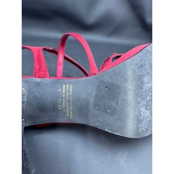 "UNLISTED" Strappy, Red, Chunky Heel, Bead Accents,Size 8,Dark Romance,Y2K,Dance - Picture 11 of 16